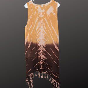 FREE Shipping! Rivera Sun Tie Dye Fringe Sharkbite Hem Dress
